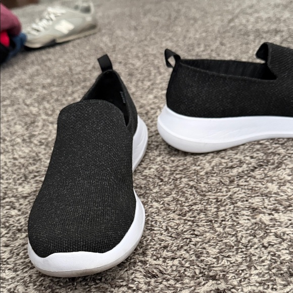 Athletic Works Women's Black and White Slip-On Sneakers - Picture 3 of 3